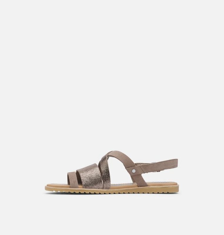 Sorel Dam Sandaler Brun - Ella™ Criss Cross Flat - HMX-870931